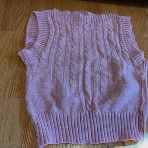 Vintage John Henry Pink Cable Knit Sweater Vest girls 7
